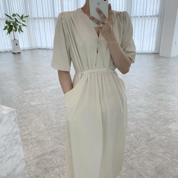 dresses summer chic v neck long dress women 2022 female drawstring high waist short sleeve midi sundress solid color, Black;gray
dresses summer chic v neck long dress women 2022 female drawstring high waist short sleeve midi sundress solid color, Black;gray