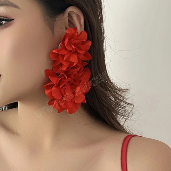 exaggerated large fluffy fabric flower earrings for women trendy charms wedding big drop earrings 2023 fashion jewelry female, Silver
exaggerated large fluffy fabric flower earrings for women trendy charms wedding big drop earrings 2023 fashion jewelry female, Silver