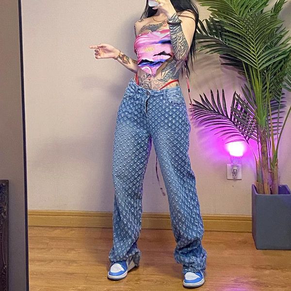 jeans women's jeans fashion stitching plaid hollow street jeans high waist button straight leg pants korea loose denim ripped pants, Blue
jeans women's jeans fashion stitching plaid hollow street jeans high waist button straight leg pants korea loose denim ripped pants, Blue