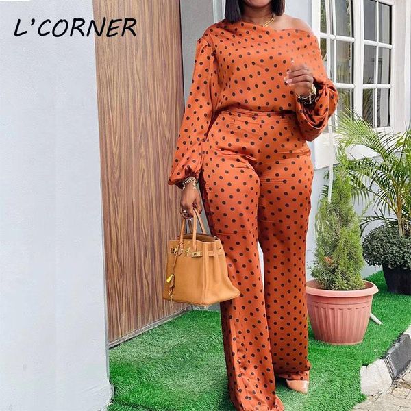 pants fashion dot print two piece suits slash neck long sleeves loose wide leg pants set office lady outfits fall women suit, White
pants fashion dot print two piece suits slash neck long sleeves loose wide leg pants set office lady outfits fall women suit, White