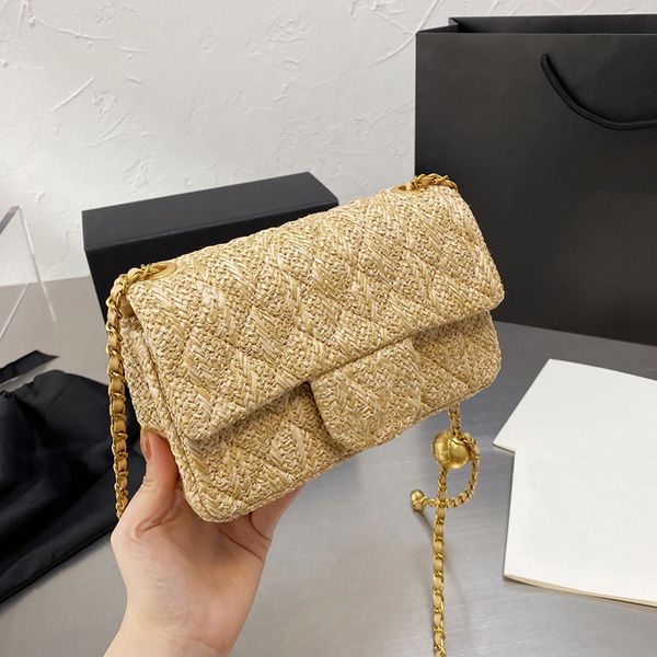 womens woven straw classic mini flap bags gold metal hardware matelasse chain crossbody shoulder handbags luxury designer quilted purse 20x1
womens woven straw classic mini flap bags gold metal hardware matelasse chain crossbody shoulder handbags luxury designer quilted purse 20x1