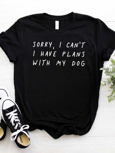 sorry i can't i have plans with my dog letter print t shirt women short sleeve o neck loose tshirt ladies summer tee shirt, White
sorry i can't i have plans with my dog letter print t shirt women short sleeve o neck loose tshirt ladies summer tee shirt, White