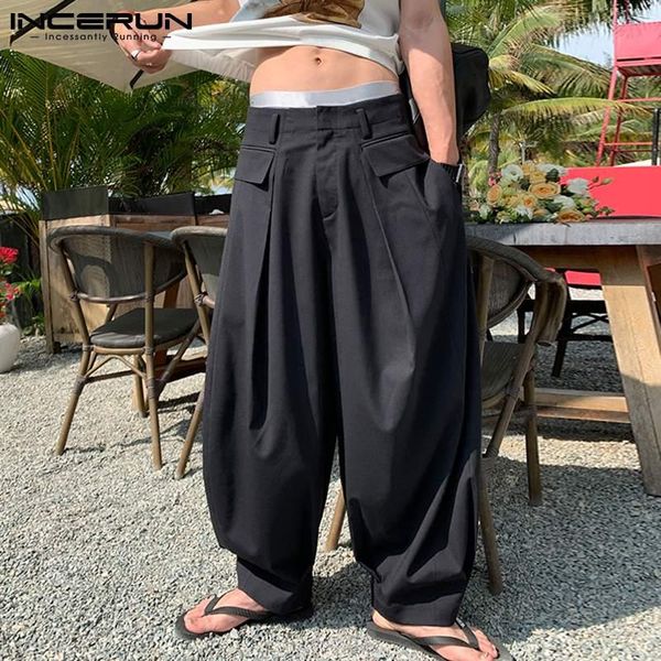 pants stylish incerun 2022 new mens casual trousers korean style pantalones male loosefitting widefooted bloomers drape pants s5xl, Black
pants stylish incerun 2022 new mens casual trousers korean style pantalones male loosefitting widefooted bloomers drape pants s5xl, Black