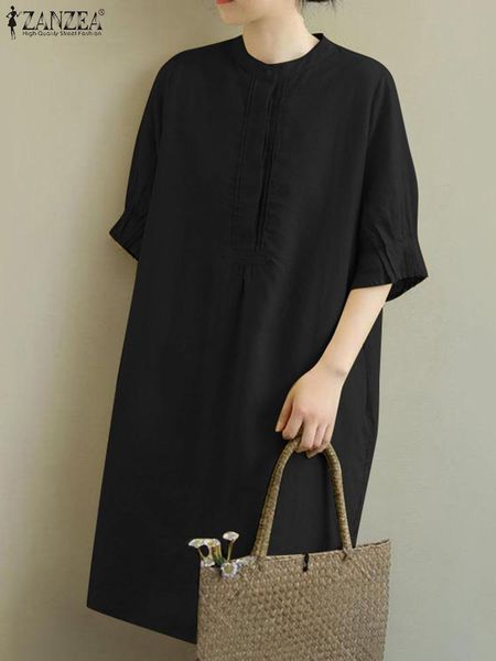 dresses zanzea 2022 women vintage kneelength sundress elegant ol work loose vestido oversize robe summer half sleeve casual solid dress, Black;gray
dresses zanzea 2022 women vintage kneelength sundress elegant ol work loose vestido oversize robe summer half sleeve casual solid dress, Black;gray