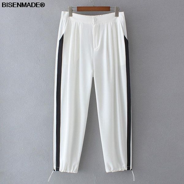 pants women clothing suit pants plus size 2021 autumn new loose side contrast color leg drawstring high waist leisure fold trousers, Black
pants women clothing suit pants plus size 2021 autumn new loose side contrast color leg drawstring high waist leisure fold trousers, Black