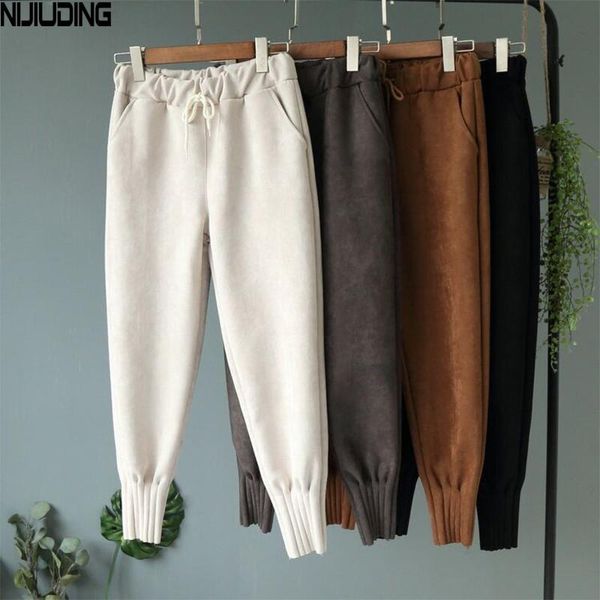 capris nijiuding pants for women's 2020 winter new suede high waist drawstring vintage loose thicken harem ankle length pants female, Black;white
capris nijiuding pants for women's 2020 winter new suede high waist drawstring vintage loose thicken harem ankle length pants female, Black;white