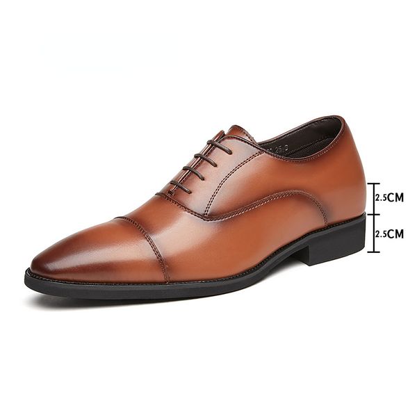 man flat /5cm height increase men business shoes triple joint leather office shoes dress elevator male derby shoes wedding, Black
man flat /5cm height increase men business shoes triple joint leather office shoes dress elevator male derby shoes wedding, Black