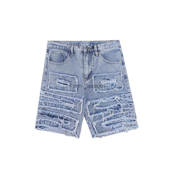 men's shorts harajuku ripped patchwork hole cut casual summer jeans shorts for men high street oversized baggy denim knee length pants, White;black
men's shorts harajuku ripped patchwork hole cut casual summer jeans shorts for men high street oversized baggy denim knee length pants, White;black