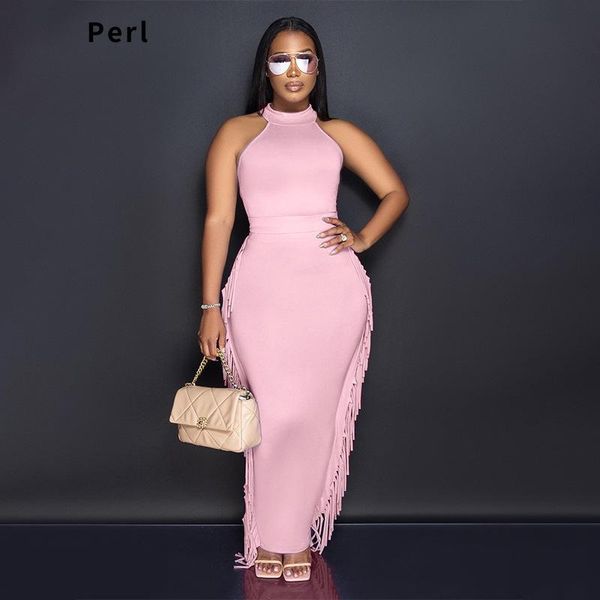 dress perl halter tank crop tassel long skirt suit fashion two pieces set women outfit matching skirt sets female summer clothes, White
dress perl halter tank crop tassel long skirt suit fashion two pieces set women outfit matching skirt sets female summer clothes, White