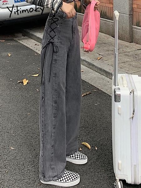 jeans yitimoky fashion high waist jeans women chic side lace up wide leg denim pants female harajuku y2k streetwear straight trousers, Blue
jeans yitimoky fashion high waist jeans women chic side lace up wide leg denim pants female harajuku y2k streetwear straight trousers, Blue
