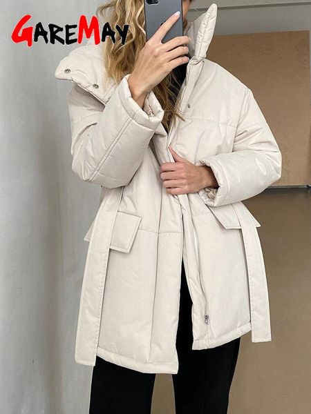 leather warm women's winter parkas 2022 oversize straight thick button casual cotton padded coat soft beige jacket with belt for women, Black
leather warm women's winter parkas 2022 oversize straight thick button casual cotton padded coat soft beige jacket with belt for women, Black