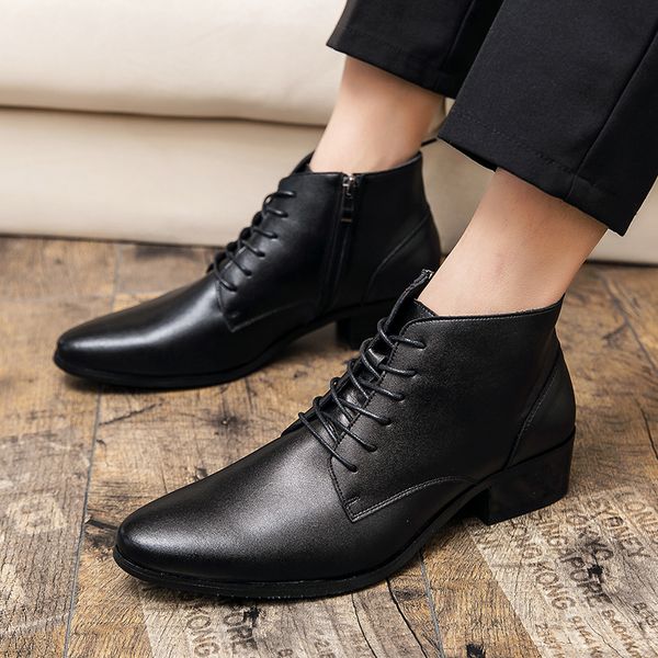 heighten elegant men chelsea boots genuine leather zipper high heel men boots british formal business boots spring winter, Black
heighten elegant men chelsea boots genuine leather zipper high heel men boots british formal business boots spring winter, Black