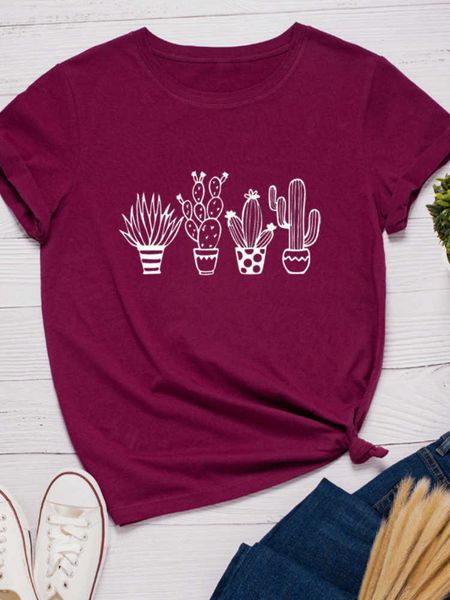 plant cactus print women t shirt short sleeve o neck loose women tshirt ladies tee shirt clothes camisetas mujer, White
plant cactus print women t shirt short sleeve o neck loose women tshirt ladies tee shirt clothes camisetas mujer, White