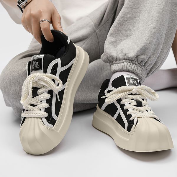 spring summer new men canvas shoes lace-up leisure heightening flat bottom sports shoes man fashion platform casual sneakers, Black
spring summer new men canvas shoes lace-up leisure heightening flat bottom sports shoes man fashion platform casual sneakers, Black
