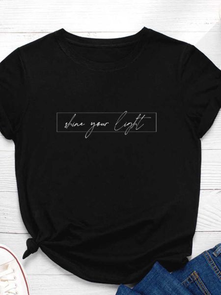 shine your light letter print women t shirt short sleeve o neck loose women tshirt ladies tee shirt camisetas mujer, White
shine your light letter print women t shirt short sleeve o neck loose women tshirt ladies tee shirt camisetas mujer, White