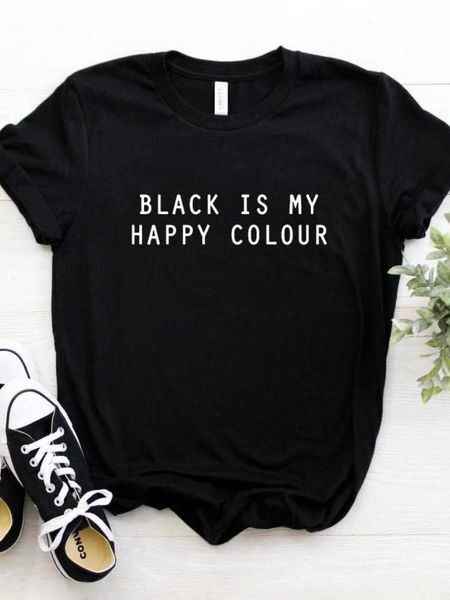 women t shirt black is my happy colour letters print tshirt women short sleeve o neck loose t-shirt ladies causal tee shirt, White
women t shirt black is my happy colour letters print tshirt women short sleeve o neck loose t-shirt ladies causal tee shirt, White