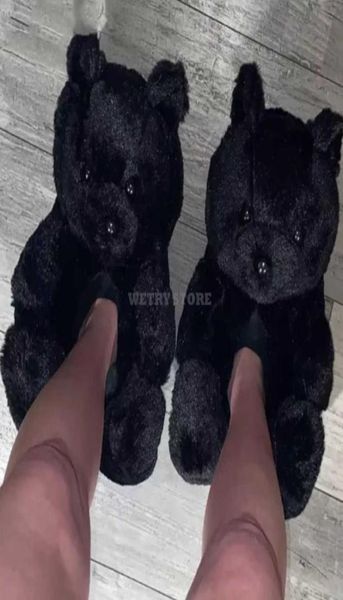 women teddy bear plush slippers cartoon cute bear house slipper winter warm furry faux fur slides woman furry home indoor p08281834532, Black
women teddy bear plush slippers cartoon cute bear house slipper winter warm furry faux fur slides woman furry home indoor p08281834532, Black