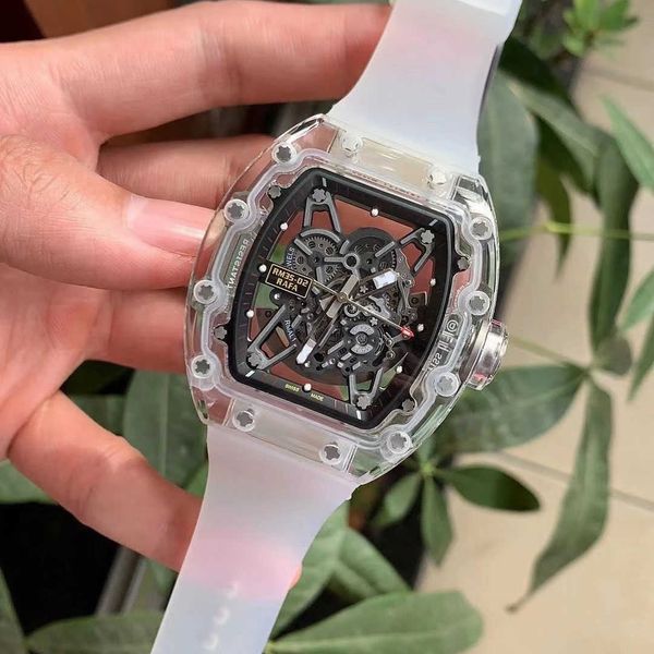 richa milles mechanical watch crystal transparent mens fully automatic hollow out technology cool glow tape versatile personality jun, Slivery;black
richa milles mechanical watch crystal transparent mens fully automatic hollow out technology cool glow tape versatile personality jun, Slivery;black