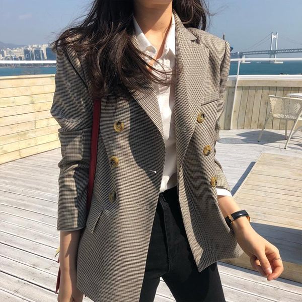 pants fashion vintage women classic plaid double breasted jacket blazer notched collar female suits coat office lady korean blaers new, White
pants fashion vintage women classic plaid double breasted jacket blazer notched collar female suits coat office lady korean blaers new, White