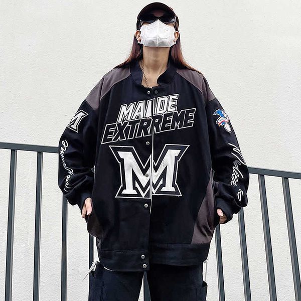 women's jackets vintage letter embroidery jackets high street color contrast hip hop motorcycle coat american casual loose street jacke, Black;brown
women's jackets vintage letter embroidery jackets high street color contrast hip hop motorcycle coat american casual loose street jacke, Black;brown