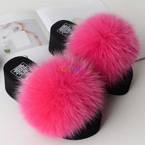 slippers summer wedge slippers women flip flops furry real fox fur slides platform shoes female home slippers fashion casual ladies shoes j2, Black
slippers summer wedge slippers women flip flops furry real fox fur slides platform shoes female home slippers fashion casual ladies shoes j2, Black