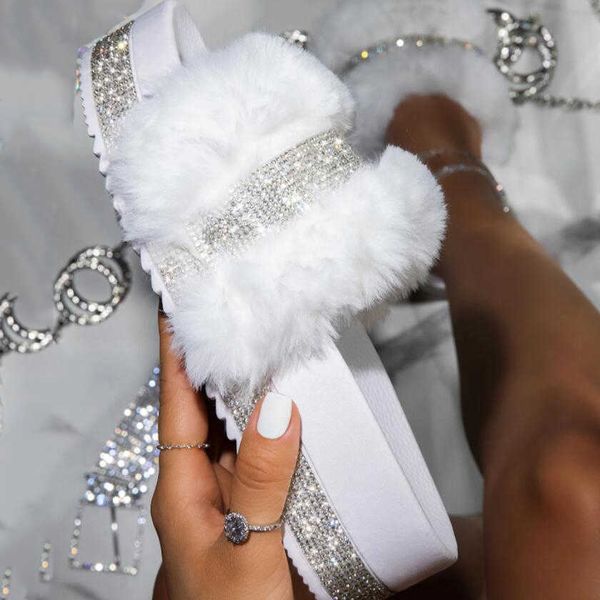 slippers fur slippers women 2021 fashion summer fur slides for woman rhinestone sandals fluffy female shoes glitter indoor diamond shoes j23, Black
slippers fur slippers women 2021 fashion summer fur slides for woman rhinestone sandals fluffy female shoes glitter indoor diamond shoes j23, Black