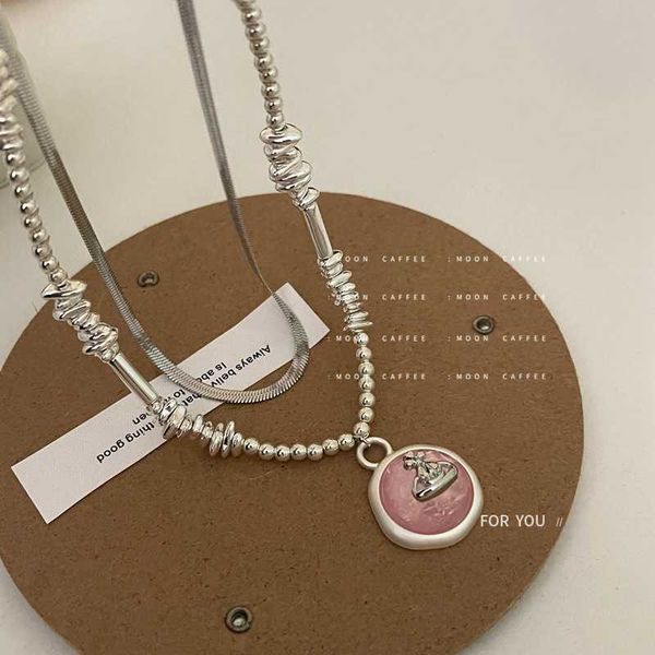 saturn pink irregular broken silver steel titanium layered necklace sweet cool wind western empress dowager double layer light luxury high g
saturn pink irregular broken silver steel titanium layered necklace sweet cool wind western empress dowager double layer light luxury high g