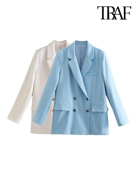 pants traf women fashion double breasted office wear blazer coat vintage long sleeve flap pockets female outerwear chic veste, White
pants traf women fashion double breasted office wear blazer coat vintage long sleeve flap pockets female outerwear chic veste, White