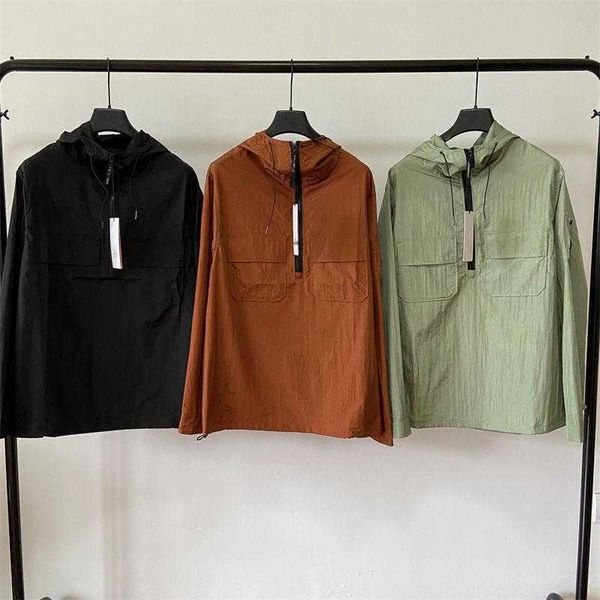 cp casual jacket designer jackets metal nylon hooded coats mens thin pullover coat loose half zipper hoodie, Black;brown
cp casual jacket designer jackets metal nylon hooded coats mens thin pullover coat loose half zipper hoodie, Black;brown