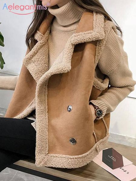 vests aelegantmis vintage suede lamb wool vest for women loose lapel collar faux fur waistcoat autumn winter casual sleeveless jackets, Black;white
vests aelegantmis vintage suede lamb wool vest for women loose lapel collar faux fur waistcoat autumn winter casual sleeveless jackets, Black;white