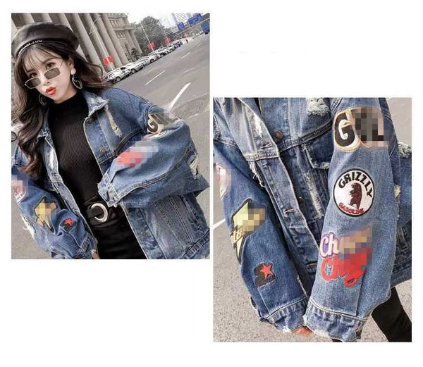 oversized fashion print men/women denim jacket loose autumn new streetwear vintage bf style frayed holes jeans coat female, Black;brown
oversized fashion print men/women denim jacket loose autumn new streetwear vintage bf style frayed holes jeans coat female, Black;brown