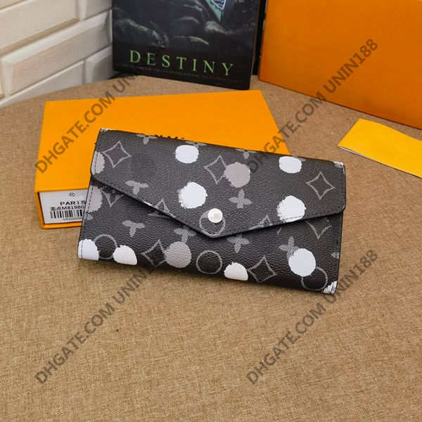 23 women sarah long wallets co-branding black and white spot handbag classic flower luxurys designers bag victorine travel wallet zippy coin, Red;black
23 women sarah long wallets co-branding black and white spot handbag classic flower luxurys designers bag victorine travel wallet zippy coin, Red;black