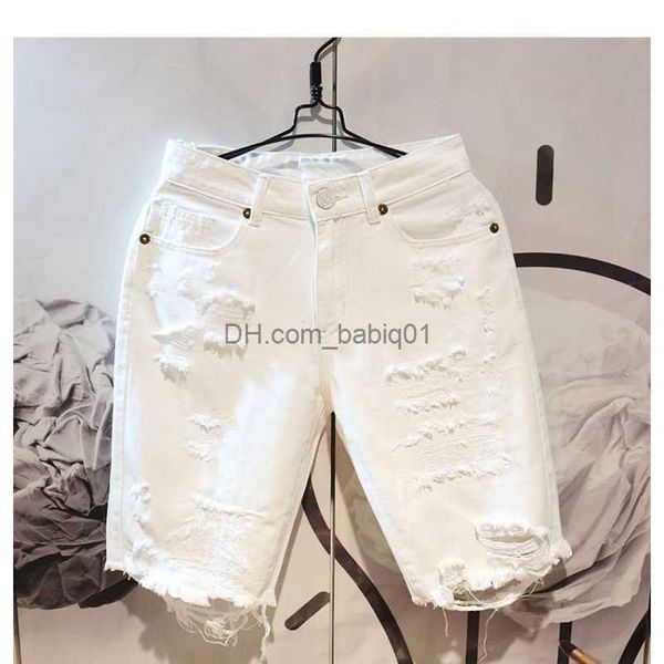 men's shorts 2022 summer fashion cropped men's tattered ripped shorts loose straight casual white denim pants streetwear men boyfr, White;black
men's shorts 2022 summer fashion cropped men's tattered ripped shorts loose straight casual white denim pants streetwear men boyfr, White;black
