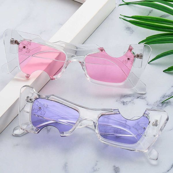 fashion off w sunglasses new funny notch sunglasses women's brand ins personality show hip hop street box with logo, White;black
fashion off w sunglasses new funny notch sunglasses women's brand ins personality show hip hop street box with logo, White;black
