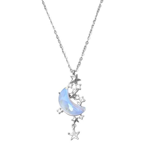 exquisite birthstone moon tassel star pendant necklace romantic wedding engagement party banquet birthday gift, Silver
exquisite birthstone moon tassel star pendant necklace romantic wedding engagement party banquet birthday gift, Silver