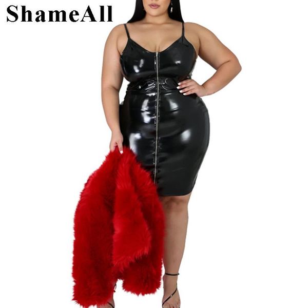 dresses plus size pu faux leather women bodycon mini dress 4xl zipper up strap v neck backless punk party elegant club red dresses, Black
dresses plus size pu faux leather women bodycon mini dress 4xl zipper up strap v neck backless punk party elegant club red dresses, Black