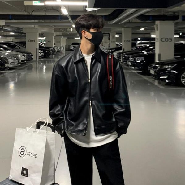 korean chic double zipper men's pu leather jacket 2023 new black simple trendy lapel autumn black coats chic casual, Black;brown
korean chic double zipper men's pu leather jacket 2023 new black simple trendy lapel autumn black coats chic casual, Black;brown