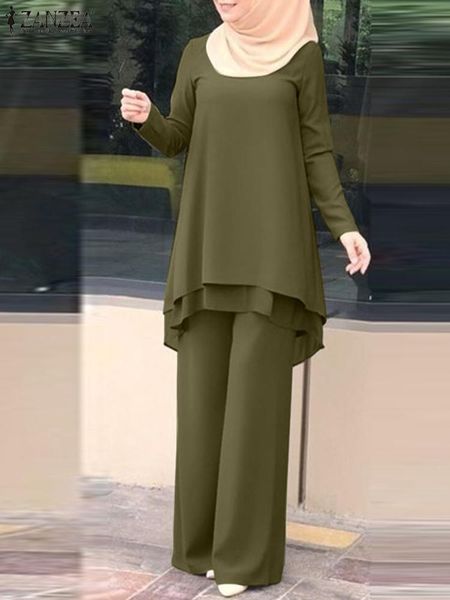 dress zanzea elegant casual loose set 2pcs lace patchwork muslim suit oneck doublelayered hem long sleeve blouse and wide leg pants, White
dress zanzea elegant casual loose set 2pcs lace patchwork muslim suit oneck doublelayered hem long sleeve blouse and wide leg pants, White