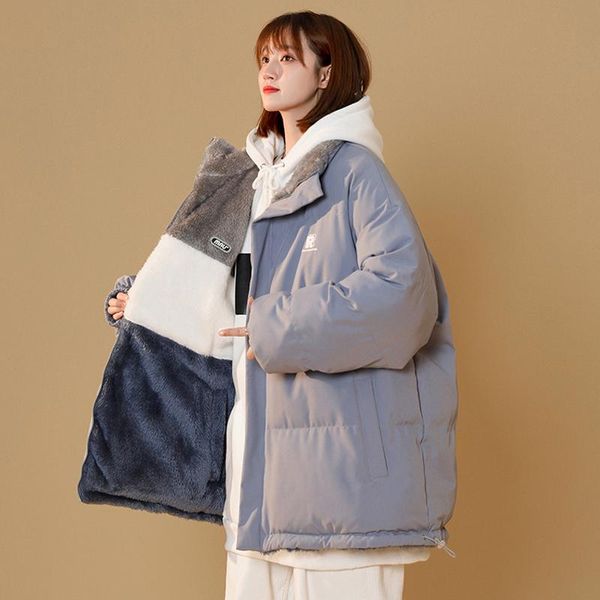 leather twosided stand collar lamb wool jacket 2022 winter new women's korean loose thicken velvet student coat warm parkas outwear, Black
leather twosided stand collar lamb wool jacket 2022 winter new women's korean loose thicken velvet student coat warm parkas outwear, Black