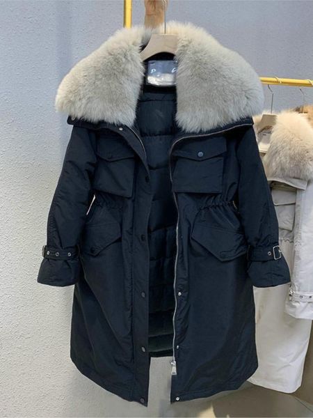leather 2022 new winter woman design sense midlength imitation fox fur collar pie to overcome women 2022 winter fashion padded jacket, Black
leather 2022 new winter woman design sense midlength imitation fox fur collar pie to overcome women 2022 winter fashion padded jacket, Black