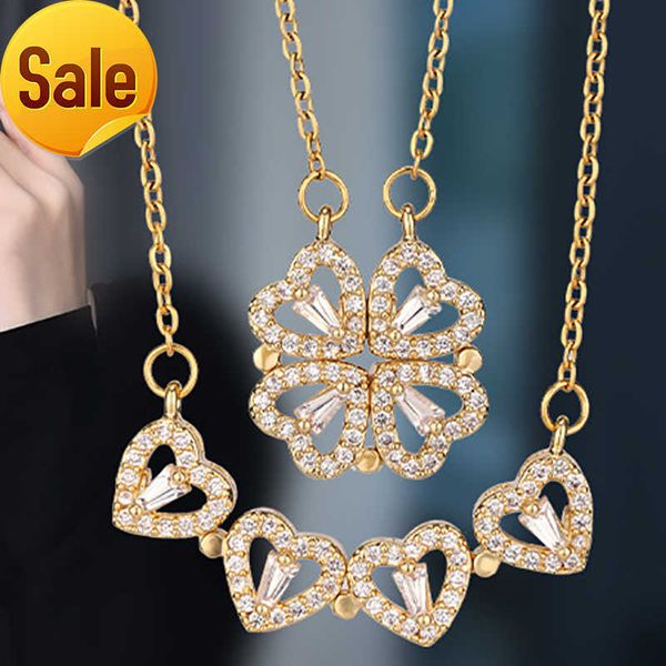 fashion jewelry four clover pendant necklace diamond gold rose silver diamond open heart necklace for women party love folding creative coll
fashion jewelry four clover pendant necklace diamond gold rose silver diamond open heart necklace for women party love folding creative coll