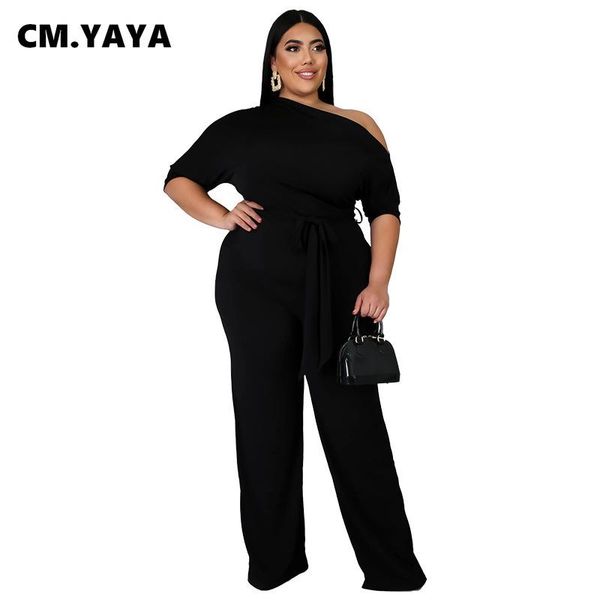 pants cm.yaya women loose plus size long jumpsuit fashion strapless short sleeve solid summer casual jumpsuit commuter style, Black
pants cm.yaya women loose plus size long jumpsuit fashion strapless short sleeve solid summer casual jumpsuit commuter style, Black