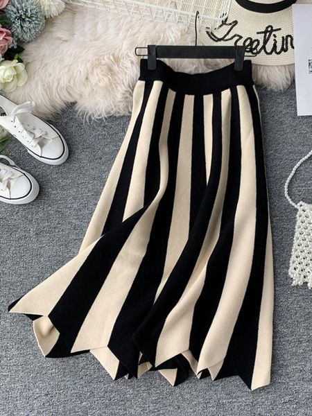 dresses women's knit skirt striped color blocked autumn high waist elastic aline big swing skirts japan harajuku female falda ls147, Black;gray
dresses women's knit skirt striped color blocked autumn high waist elastic aline big swing skirts japan harajuku female falda ls147, Black;gray