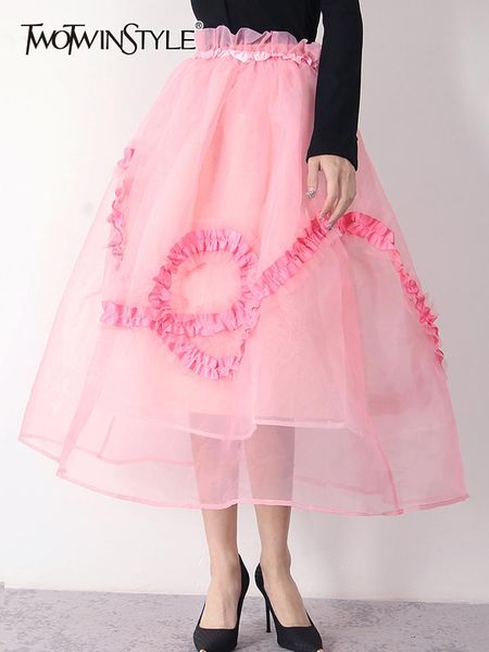 dresses twotwinstyle ruffle trim sweet pink skirt for women high waist loose soldi midi skirts female fashion clothing style new 2022, Black;gray
dresses twotwinstyle ruffle trim sweet pink skirt for women high waist loose soldi midi skirts female fashion clothing style new 2022, Black;gray