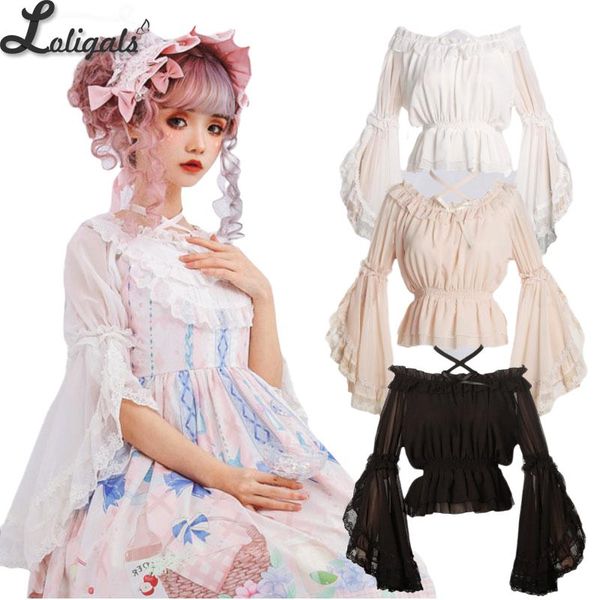 t-shirt sweet women's chiffon blouse flare sleeve cross neck lolita for summer, White
t-shirt sweet women's chiffon blouse flare sleeve cross neck lolita for summer, White