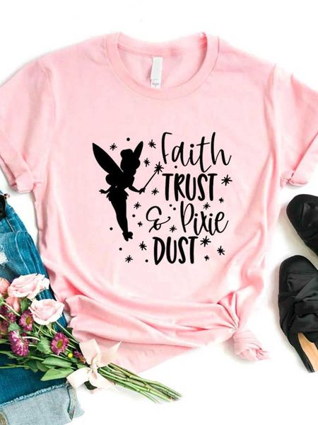 women t shirt faith trust and pixie dust angel print tshirt women short sleeve o neck loose t-shirt ladies causal tee shirt, White
women t shirt faith trust and pixie dust angel print tshirt women short sleeve o neck loose t-shirt ladies causal tee shirt, White