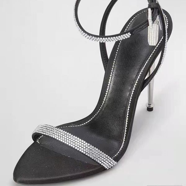 rhinestone sandals fashion stiletto heel womens shoe designer satin rhinestone lock head padlock decoration shoes quality .5cm high heeled, Black
rhinestone sandals fashion stiletto heel womens shoe designer satin rhinestone lock head padlock decoration shoes quality .5cm high heeled, Black