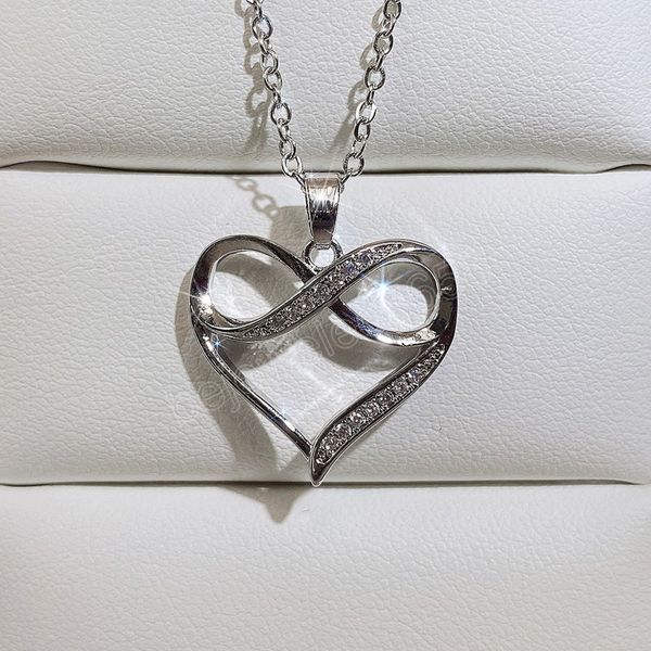 trend heart necklace with brilliant crystal cubic zirconia luxury wedding jewelry fashion versatile love pendant necklaces, Silver
trend heart necklace with brilliant crystal cubic zirconia luxury wedding jewelry fashion versatile love pendant necklaces, Silver