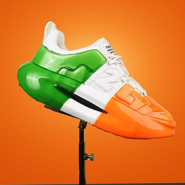 men luxury design chunky sneakers fashion casual genuine leather cowhide glue spraying height increased platform leisure shoes, Black
men luxury design chunky sneakers fashion casual genuine leather cowhide glue spraying height increased platform leisure shoes, Black