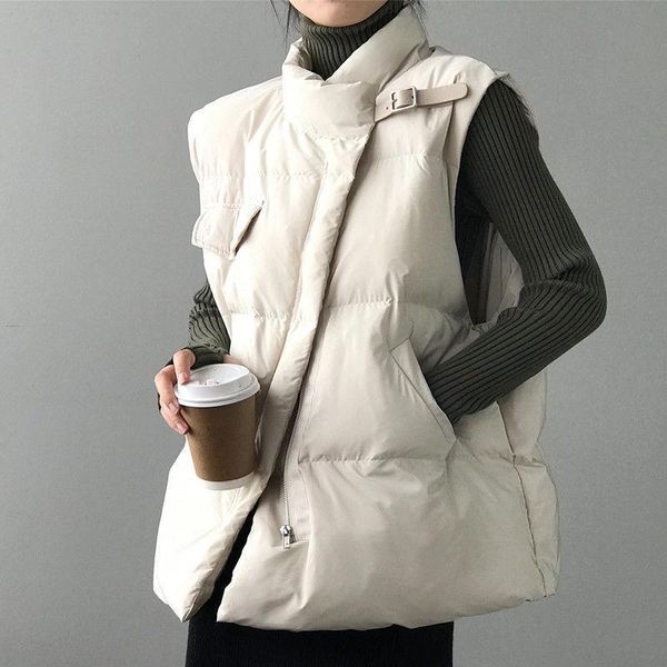 vests 2021 new autumn winter women waistcoat vest white down cotton coats female jacket warm coat stand collar loose parkas, Black;white
vests 2021 new autumn winter women waistcoat vest white down cotton coats female jacket warm coat stand collar loose parkas, Black;white